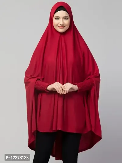 Nazneen stretchable Jersey smoking at  sleeve  Jilbab cum prayer khimar Hijab-thumb0