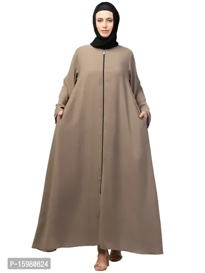 Nazneen front open with Zip Daily wear Basic Abaya/ Burqa/ Naqab-thumb0