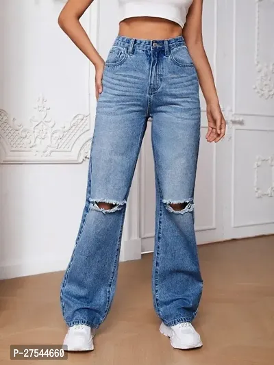 2 Cut Women Regular High Rise Blue Jeans-thumb0