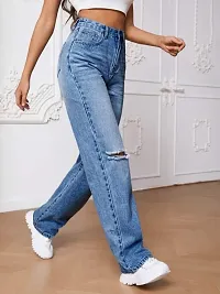 2 Cut Women Regular High Rise Blue Jeans-thumb3