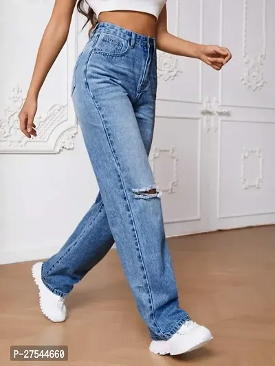 2 Cut Women Regular High Rise Blue Jeans-thumb4