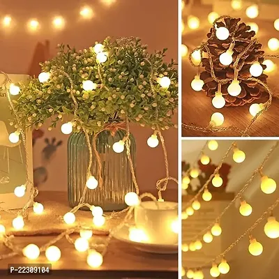 LED Curtain String Window Lights Indoor/Outdoor Decoration For Diwali, Christmas, Wedding, Party, Home, Patio Lawn With Battery Power Supply (Warm White - Pack Of 1)-thumb0