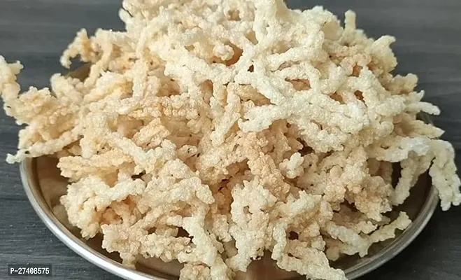 Rice Kachari - 400GM | Salted Rice Wafer Fryum | Rice Finger Papad | Sun Dried Rice Kurdai | Chaval Charauri, Tilori, Danori-thumb0