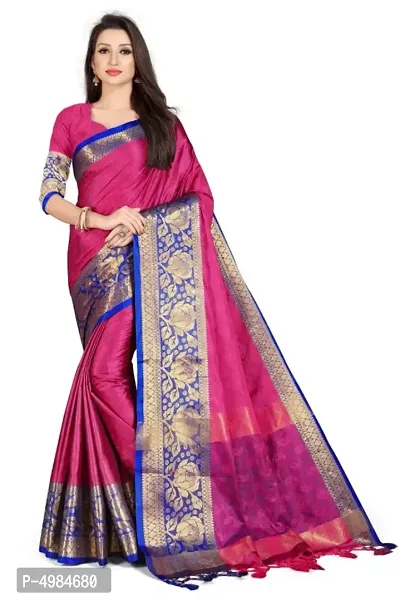 Beautiful Art Silk Jacquard Saree with Blouse piece