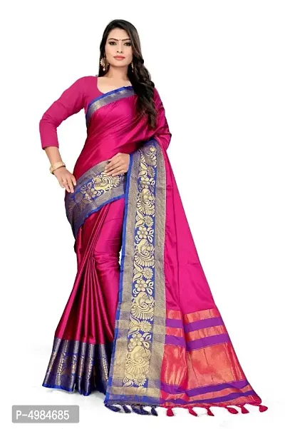 Beautiful Art Silk Jacquard Saree with Blouse piece-thumb0