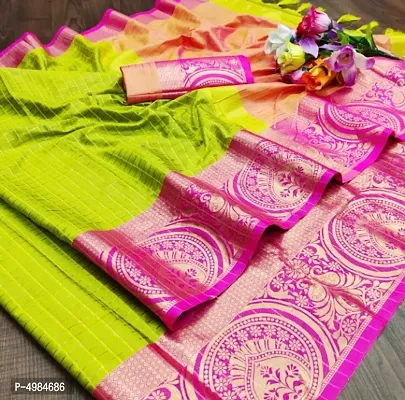 Beautiful Art Silk Jacquard Saree with Blouse piece-thumb0