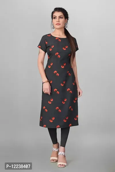 Stylish Crepe Printed Kurti For Women-thumb0