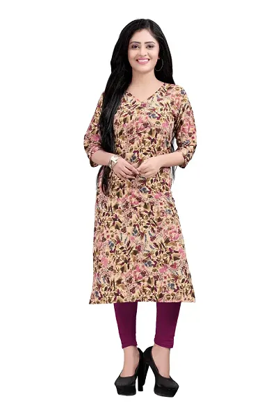 Stylish Crepe Printed Straight Kurti