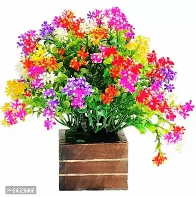 Multicolor Wild Flower Artificial Flower With Pot (7 Inch, Pack Of 1, Flower With Basket)