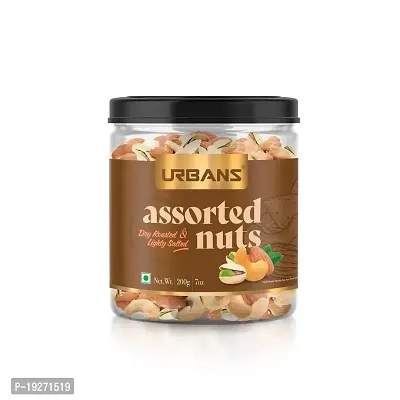 URBANS Roasted N Lightly Salted Assorted Mixed Nuts Dry Fruit (Healthy Snack) (200G)