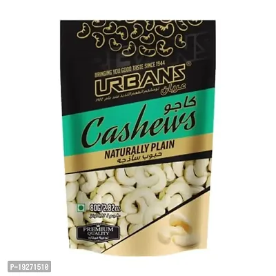 URBANS Natural Plain Cashew + Dry Roasted and Salted Almond + Salted Pista Combo Pack of 3Pcs Dry Fruits Nut Snacks (80g Each)-thumb2