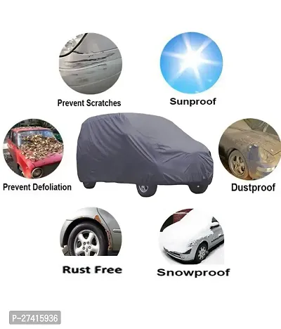 ABS AUTO TREND Car Cover For Renault Duster (All ModelsVarients) With Heat Resistant | UV Protected | Dustproof | Triple Stitched | Elastic Hem | Full Sized | Ultra Surface Body Protection (GREY)-thumb3