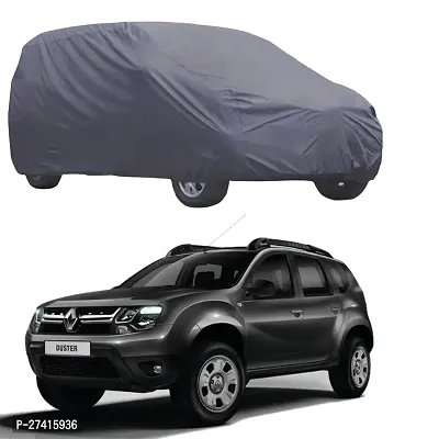 ABS AUTO TREND Car Cover For Renault Duster (All ModelsVarients) With Heat Resistant | UV Protected | Dustproof | Triple Stitched | Elastic Hem | Full Sized | Ultra Surface Body Protection (GREY)-thumb0