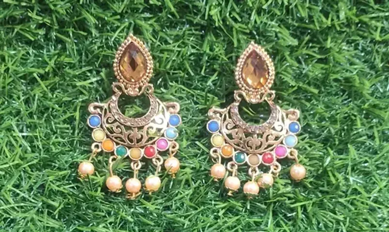 Alloy Pearl Chandbalis Earrings For Women