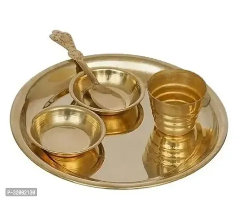 Laddu Gopal Bhog Bhojan Thal Brass Thali For Mandir Pooja Ceremonies-thumb0