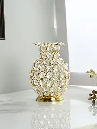 Golden Flower Vase with Crystal Decorative-thumb1