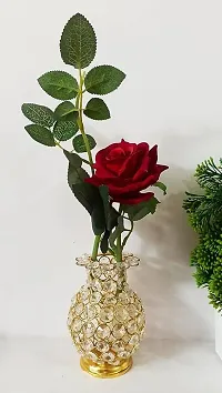 Golden Flower Vase with Crystal Decorative-thumb2