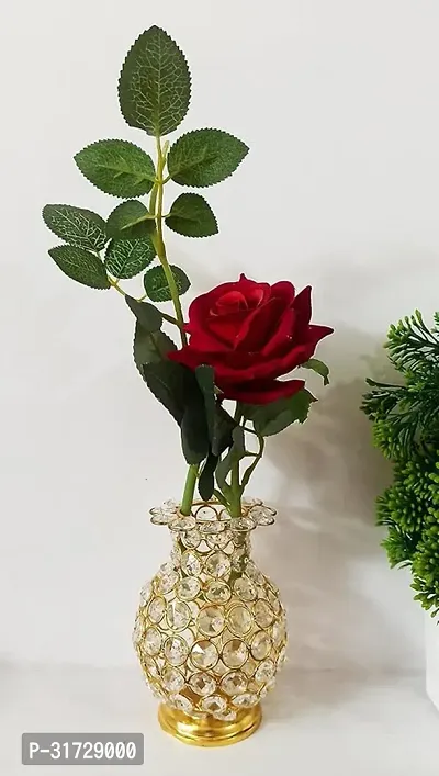 Golden Flower Vase with Crystal Decorative-thumb3