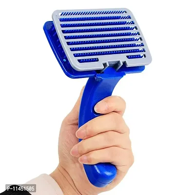 Slicker Brush for Dogs and Cats Self-Cleaning Grooming Comb for Dematting Detangling  Deshedding-thumb3