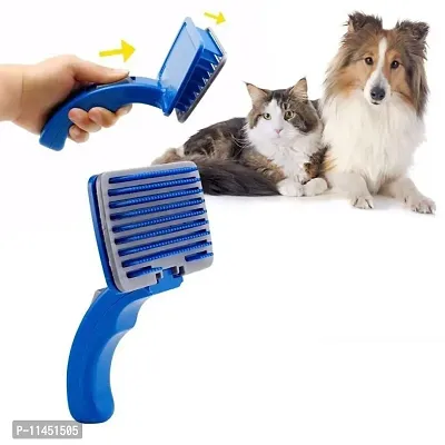 Slicker Brush for Dogs and Cats Self-Cleaning Grooming Comb for Dematting Detangling  Deshedding-thumb4