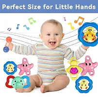 5 Pcs Rattle Set for Babies 0-6 Months - Rattle and Teether Toys for Baby Toys, Sound Rattle Toy for New Born Early Development Toys for Baby, Return Gifts for Kids (Assorted Design)-thumb1