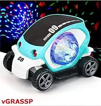 Musical stunt car rotate 360deg; with flashing light  music (09 future car) - Multi color..-thumb2