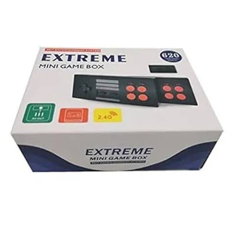 Extreme Mini Game Box Built-in 620 Games with Wireless Controllers Black color Black for all ages