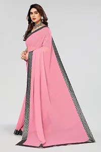 MAGMINA Dyed Bollywood Georgette Saree??(Pink)-thumb4