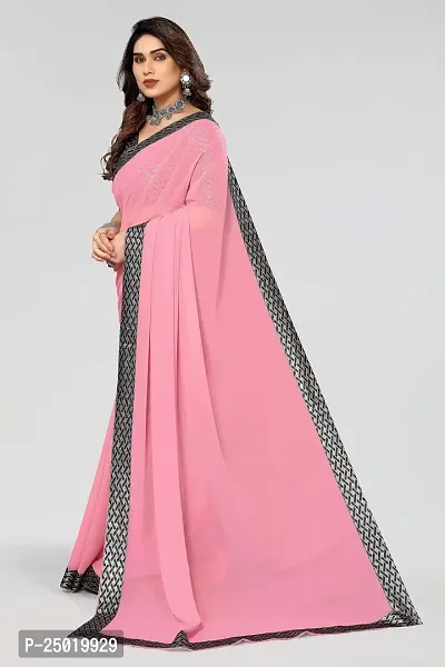 MAGMINA Dyed Bollywood Georgette Saree??(Pink)-thumb5