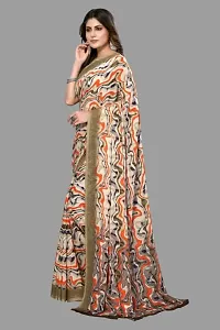 MAGMINA Geometric Print Bollywood Georgette Saree??(Brown)-thumb4