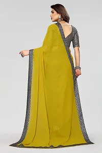 MAGMINA Dyed Bollywood Georgette Saree??(Yellow)-thumb2