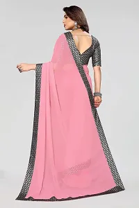 MAGMINA Dyed Bollywood Georgette Saree??(Pink)-thumb2