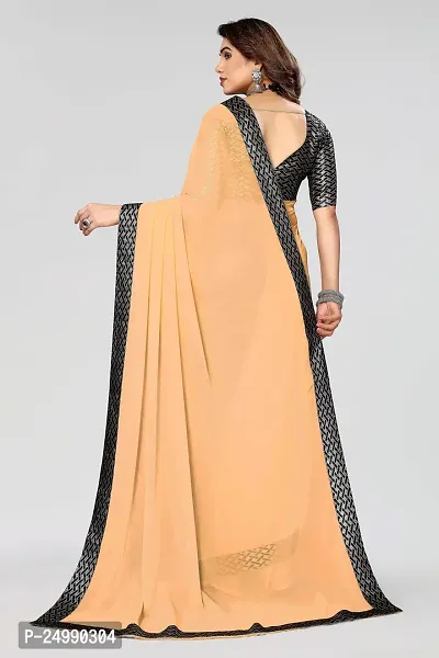 MAGMINA Dyed Bollywood Georgette Saree??(Orange)-thumb3