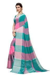 Magmina Self Design Bollywood Cotton Silk Saree (Light Blue)-thumb1