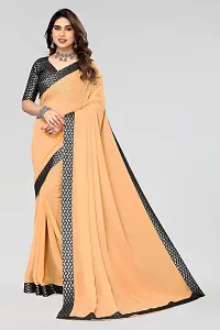 MAGMINA Dyed Bollywood Georgette Saree??(Orange)-thumb1