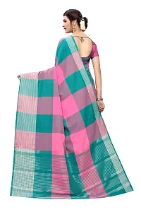 Magmina Self Design Bollywood Cotton Silk Saree (Light Blue)-thumb3