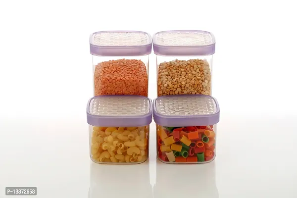 Puchku  Push Storage Air tight  Container, Set of4, Purple-thumb2