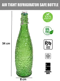 Puchku Glass Water Bottle For Fridge 1 ltr (Green,1)-thumb1