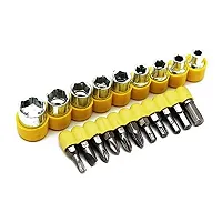 New 24 pcs T Shape Screwdriver Set Batch Head Ratchet Pawl Socket Spanner Hand Tools (Multicolor [ Red  OR  Yellow)(Pack of 1)-thumb1