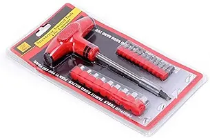 New 24 pcs T Shape Screwdriver Set Batch Head Ratchet Pawl Socket Spanner Hand Tools (Multicolor [ Red  OR  Yellow)(Pack of 1)-thumb2