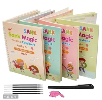 Sank Magic Book for Kids, Sank Magic Practice Copybook, (4 Book+10 Refill+1 Pen+1 Grip)-thumb0