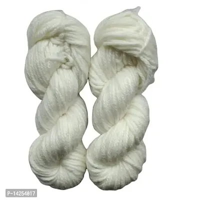 Oswal Knitting Yarn Thick Chunky Wool, Varsha Off White 300 Gm Best Used With Knitting Needles, Crochet Needles Wool Yarn For Knitting,Hand Knitting Yarn. By Oswal Shade No -1-thumb0
