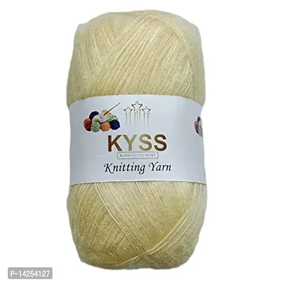 Kyss Tarang Gold Wool Ball Hand Knitting 400 Gram (1 Ball 100 Gram Each) Art Craft Soft Fingering Crochet Hook Yarn Shade No-2-thumb0