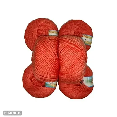 NTGS Oswal Smart Baby Wool Hand Knitting Soft Fingering Crochet Hook Colour White 6pcs (150gms) 25gm Each Ball Shade no.13-thumb0