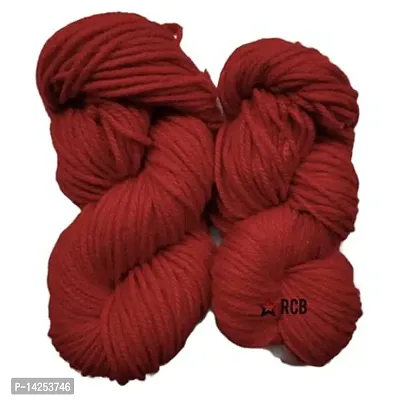 Rcb Motu Thick Chunky Wool Hand Knitting Yarn (Red) (Hanks-300Gms) Shade No-25-thumb0