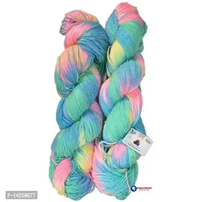 Ganga Glowing Star Printed Hand Knitting Yarn (Icey Pink) (Hanks-200Gms)-thumb2
