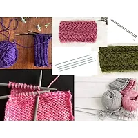 Artonezt Pony Lightweight Single Point Knob Aluminium Knitting Pins/Knitting Needles (Grey, Size No. 6 to 12, Length 25cm) Along with Neck Needles Set of 4 (Size No. 12)-thumb4