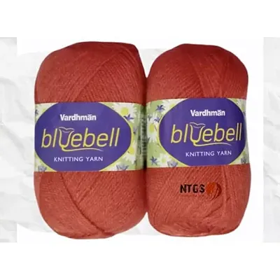 Ntgs Bluebell 400 Gm (1 Ball, 100 Gm Each) Wool Ball Hand Knitting Wool Art Craft Soft Fingering Crochet Hook Yarn, Needle Acrylic Knitting Yarn Thread Dyed Shade No-51