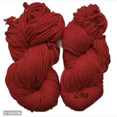 Rcb Motu Thick Chunky Wool Hand Knitting Yarn (Red) (Hanks-300Gms) Shade No-25-thumb3
