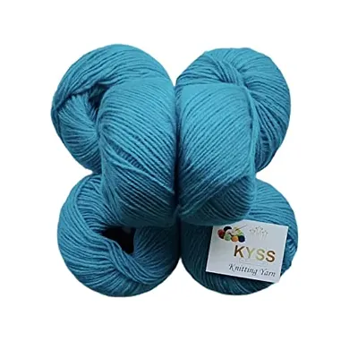 Kyss Smart Baby Soft 100% Acrylic Wool (8 Pc) 4 Ply Ball Hand Knitting Art Craft Soft Fingering Crochet Hook Yarn, Needle Thread Dyed Shade No-28